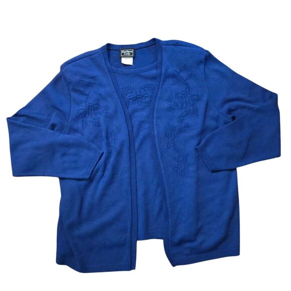 Sweaters - Vintage Southern Lady Large Sweater USA Purple Cottage Core Floral Easter Spring